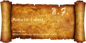 Makula Fanni névjegykártya